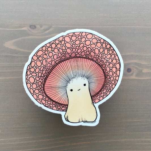 Vinyl Sticker - Pink mushroom