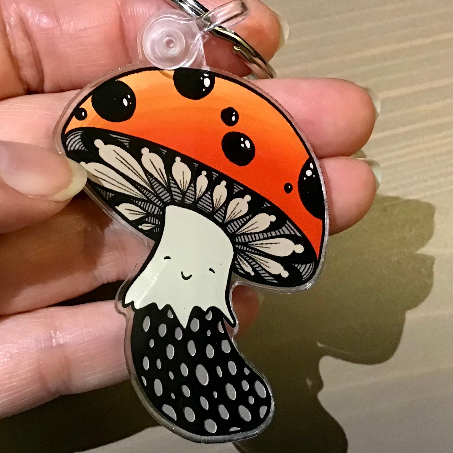 Keychain - Happy Mushroom